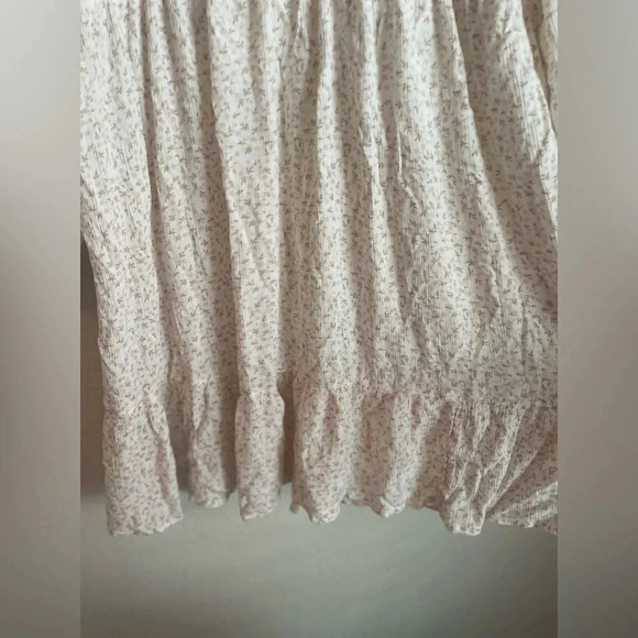 Sonoma maternity cream and tan long sleeve smocked baby doll dress size XL - Picture 5 of 7